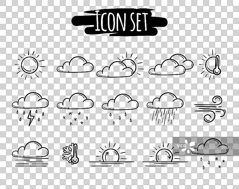 天气与降水图标合集图片素材