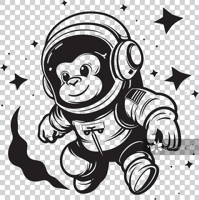 宇宙卷尾猴探险宇航员图标图片素材
