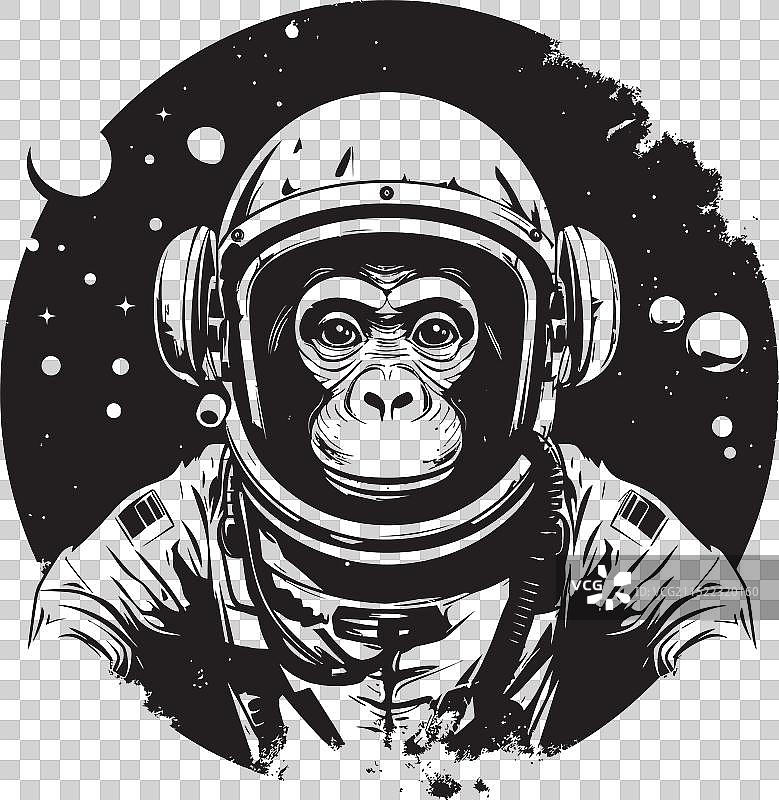 星形长臂猿探险宇航员图标图片素材