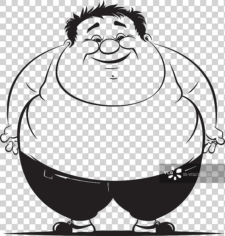 胖乎乎的角色黑色徽章肥胖的画像图片素材