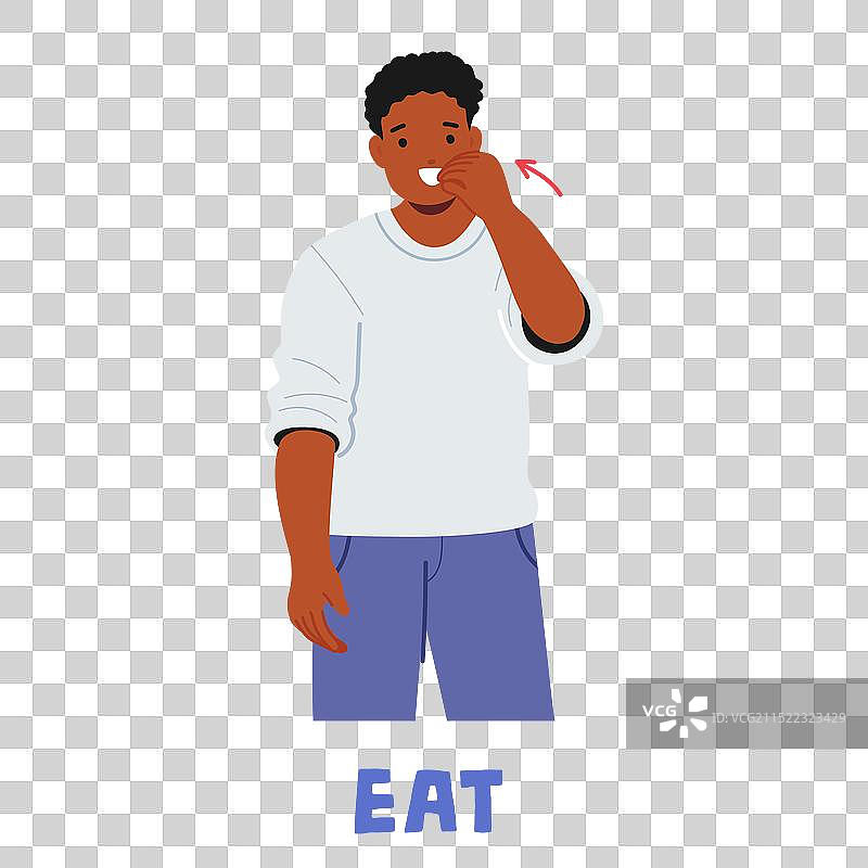 男人演示美国手语标志图片素材