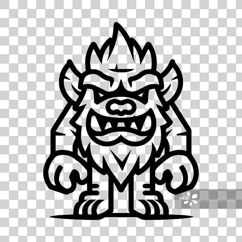 巨魔图标或现代线条符号线条艺术图片素材