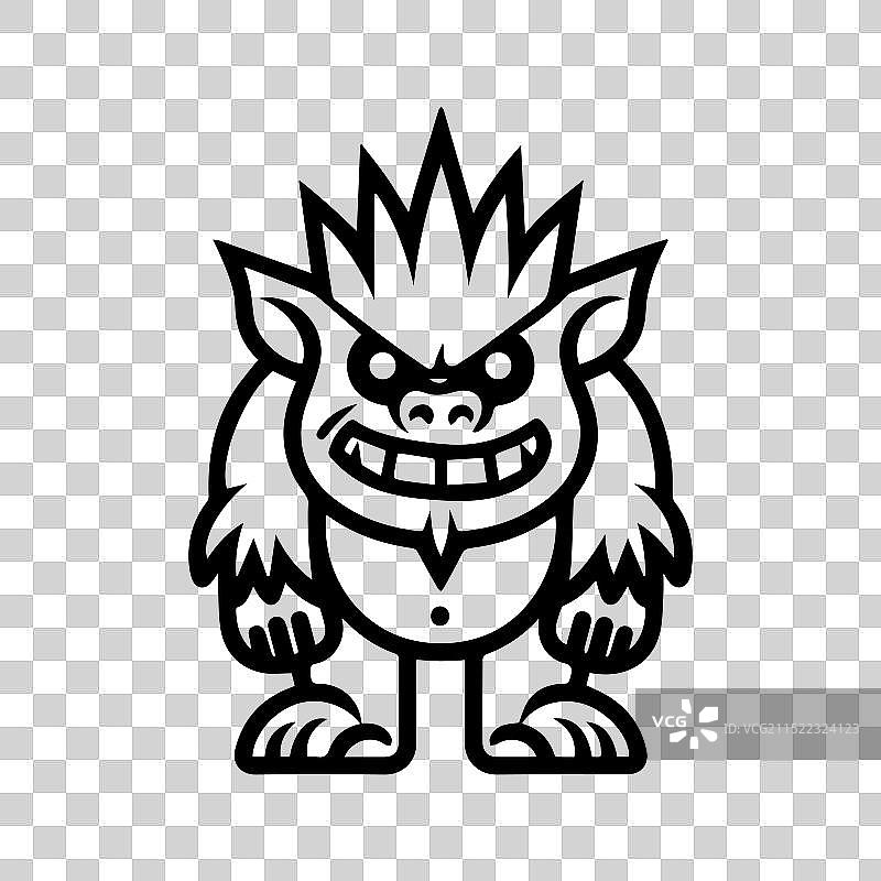 巨魔图标或现代线条符号线条艺术图片素材