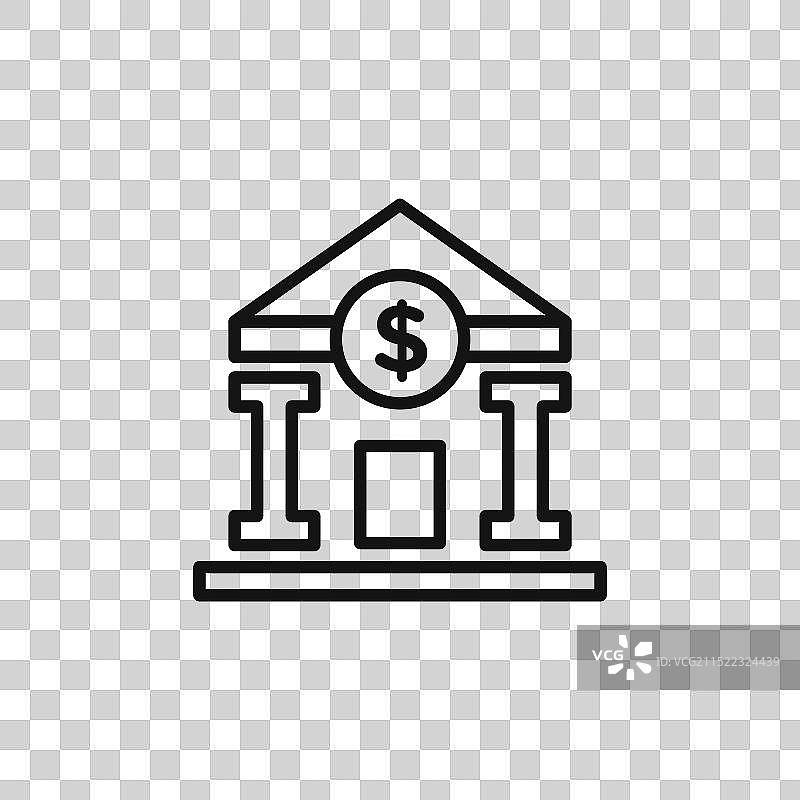 黑色银行图标轮廓集合图片素材