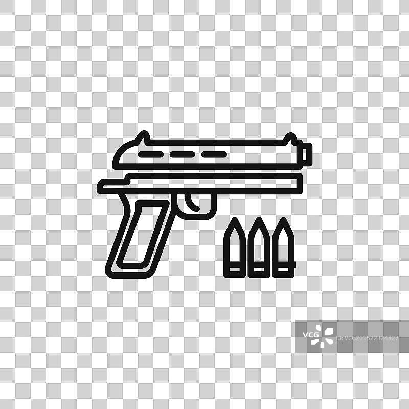 带弹药的枪支轮廓图标合集图片素材