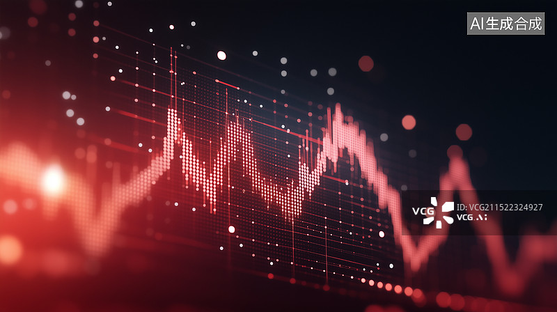 【AI数字艺术】股票市场走势图趋势图图片素材