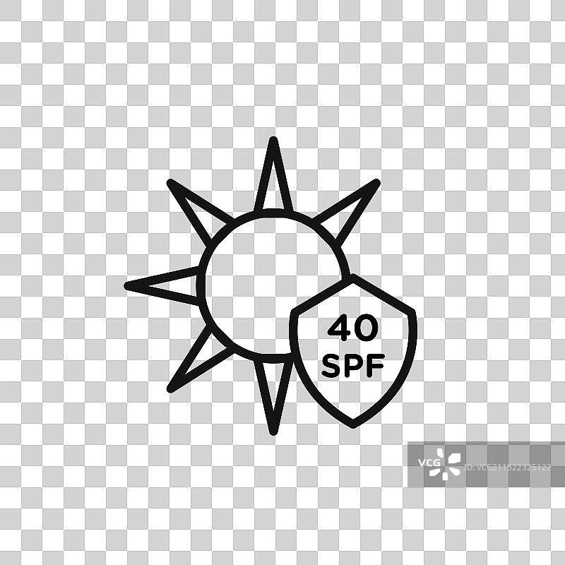 防晒指数40图标轮廓图片素材