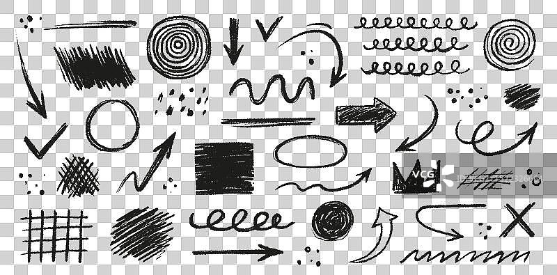 手绘涂鸦箭头线条合集图片素材