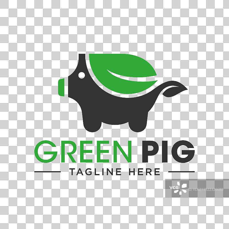 树叶小猪logo图片素材