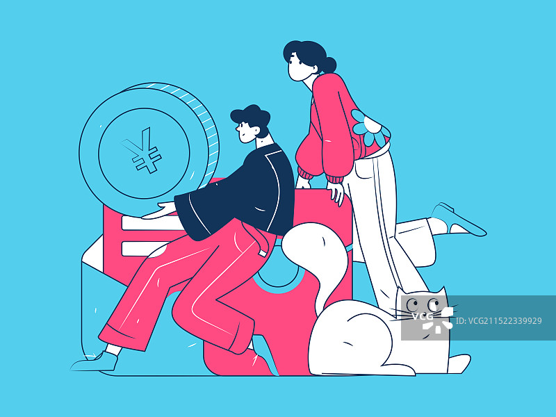 使用红包拉新促活扁平矢量人物概念插画图片素材