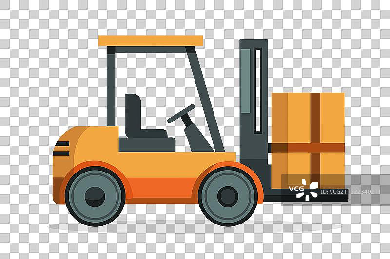 叉车道路运输扁平车辆图片素材