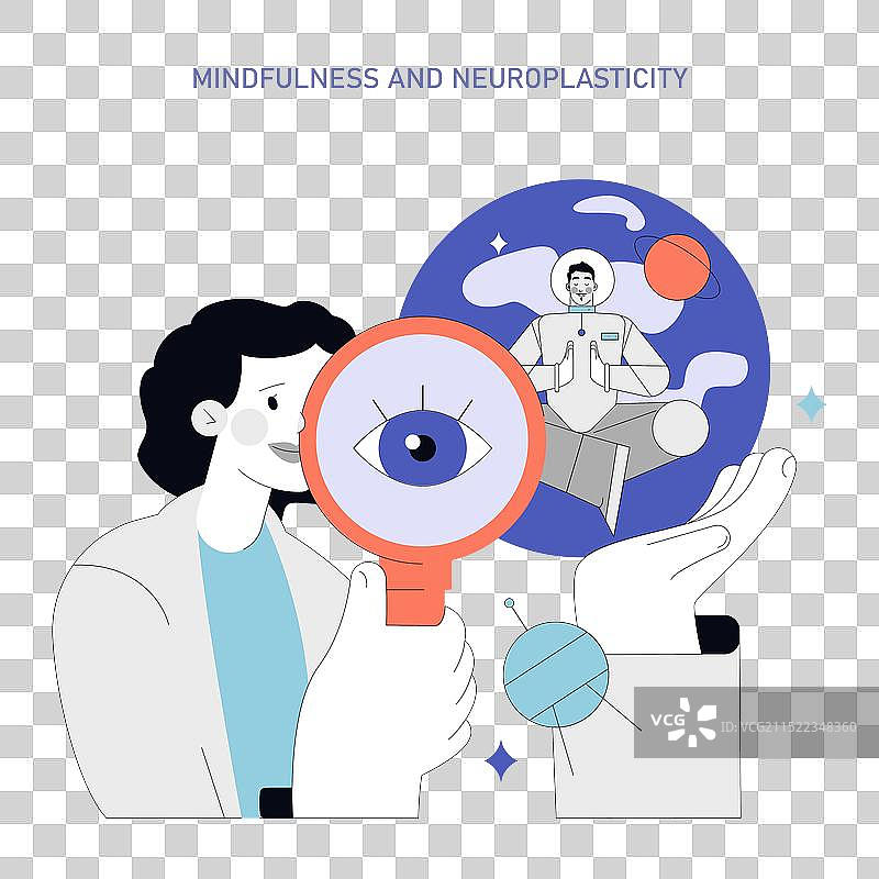 神经可塑性扁平设计图片素材