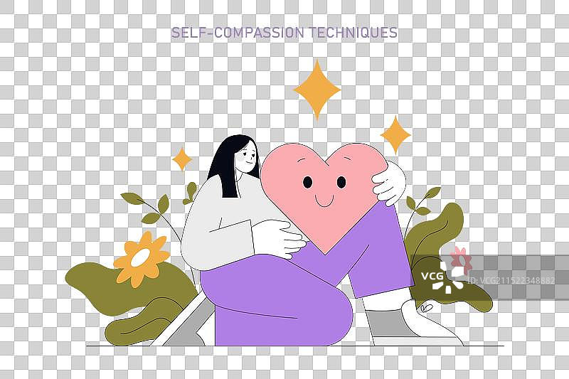 积极心理学扁平风格图片素材