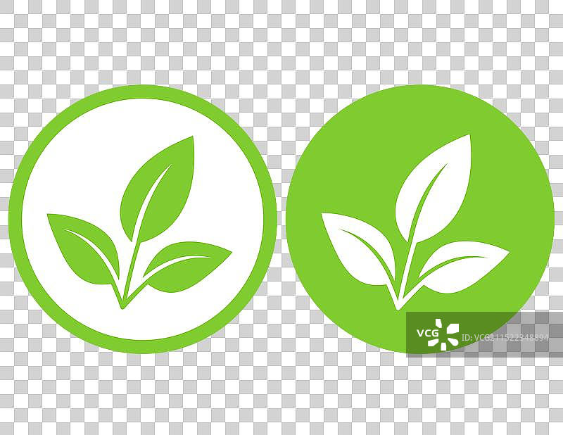 绿色树枝叶子生态自然标志图片素材