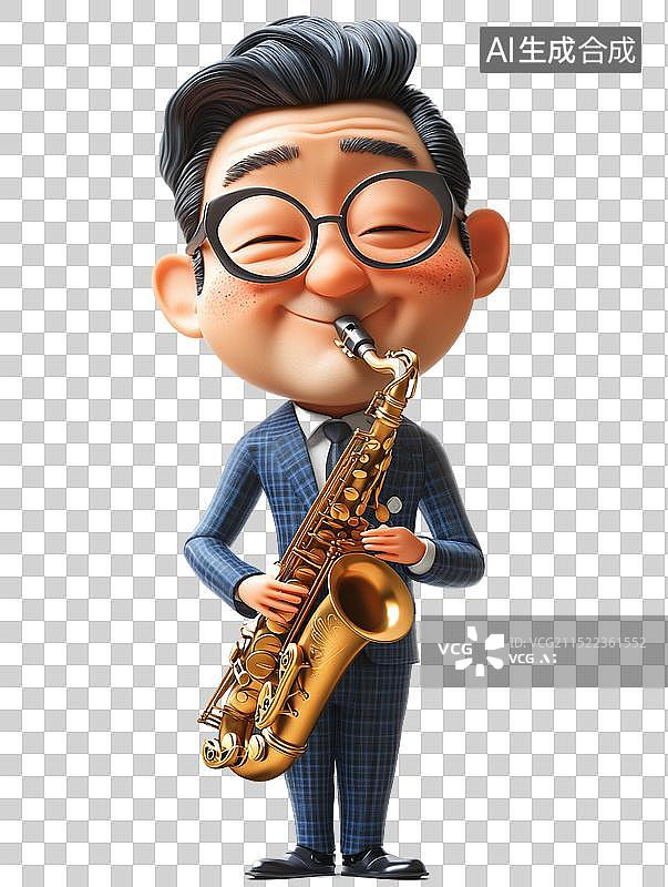 【AI数字艺术】萨克斯鼓手键盘钢琴演奏者图片素材