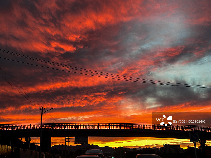 日落时的天桥风景图片素材