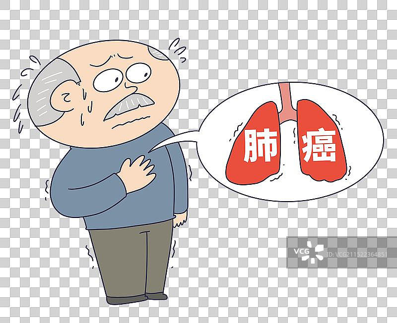 肺癌患者的老年人图片素材