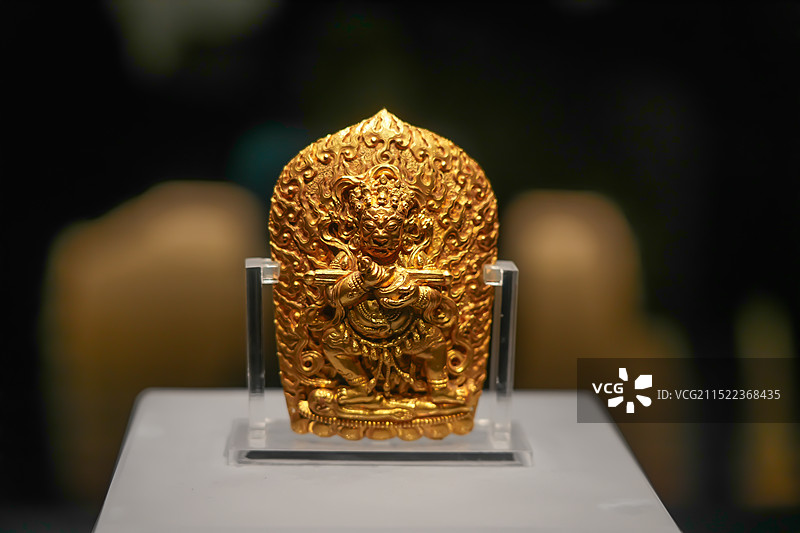 湖北省博物馆密教法器金大黑天舞姿神像图片素材