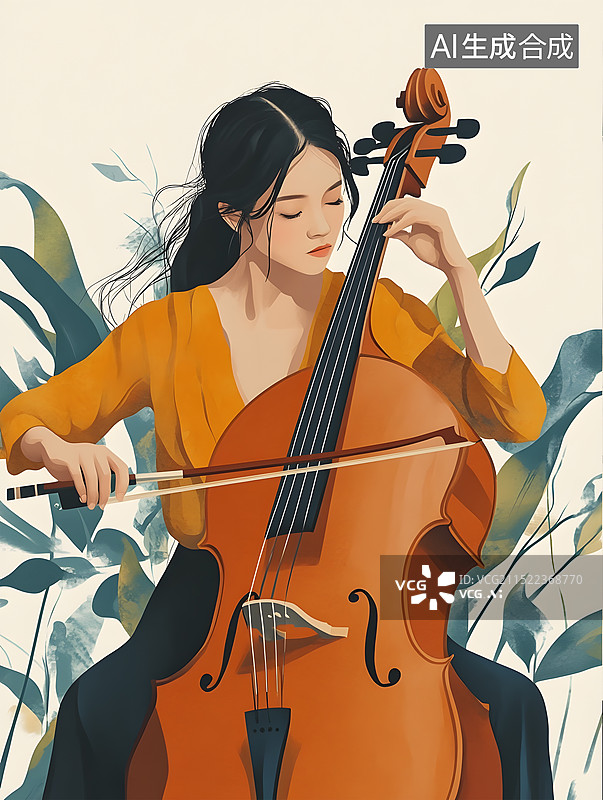 【AI数字艺术】乐队歌手鼓手萨克斯电吉他键盘小提琴电子音乐人图片素材