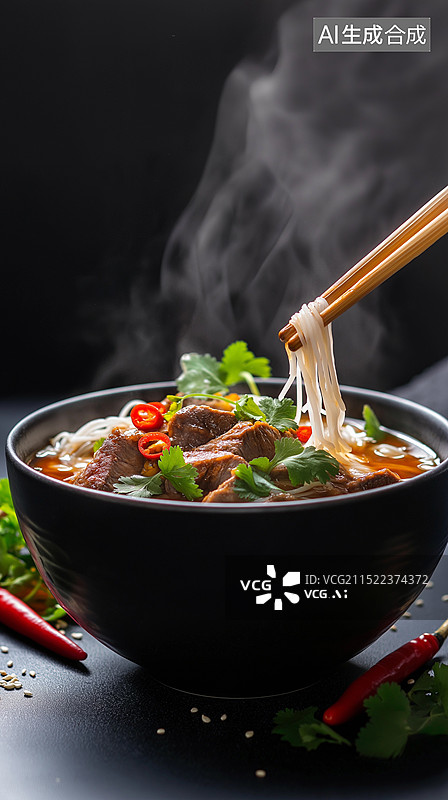 【AI数字艺术】中国美食——红烧牛肉面图片素材
