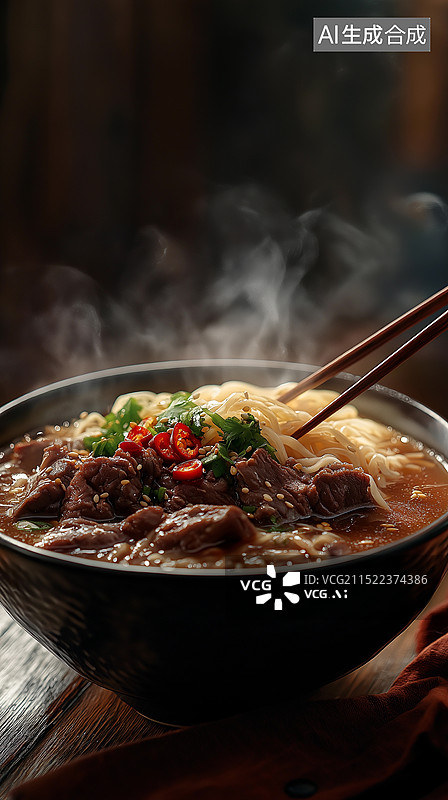 【AI数字艺术】中国美食——红烧牛肉面图片素材