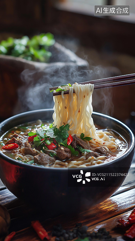【AI数字艺术】中国美食——红烧牛肉面图片素材