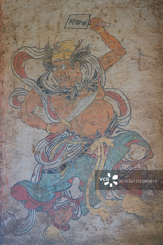 山西晋城府城玉皇庙博物馆，古代神话题材壁画图片素材