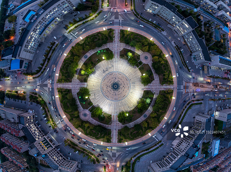 庄河世纪广场航拍夜景图片素材