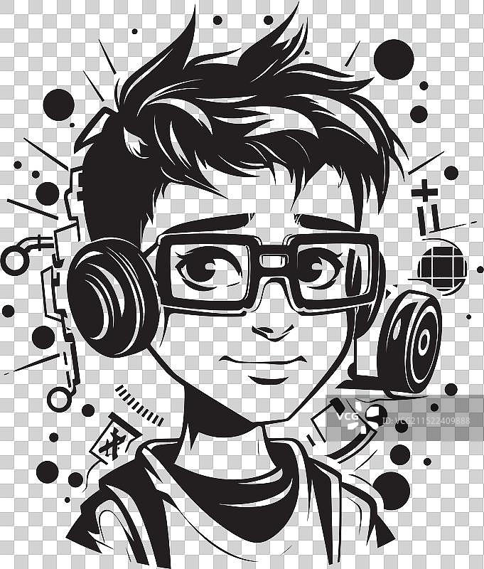 发明家工程师神童黑色网络标志图片素材