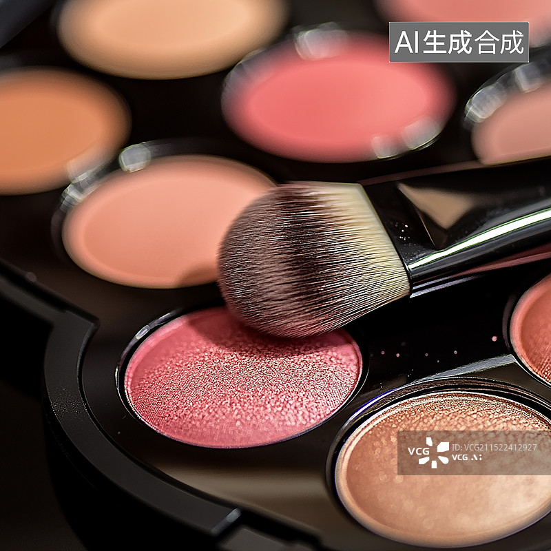 【AI数字艺术】粉饼化妆品特写图片素材