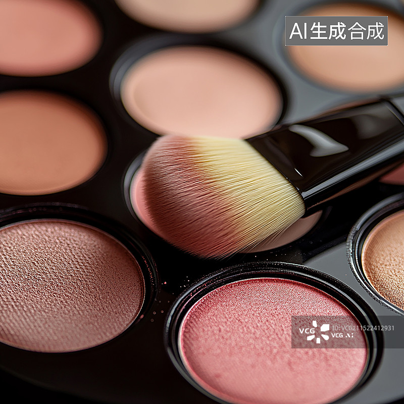【AI数字艺术】粉饼化妆品特写图片素材