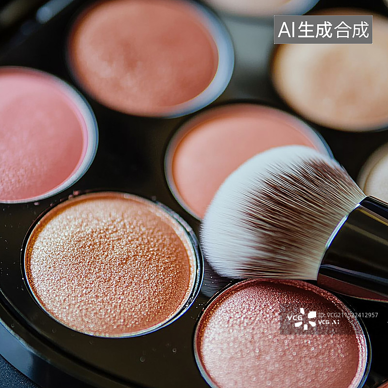 【AI数字艺术】粉饼化妆品特写图片素材