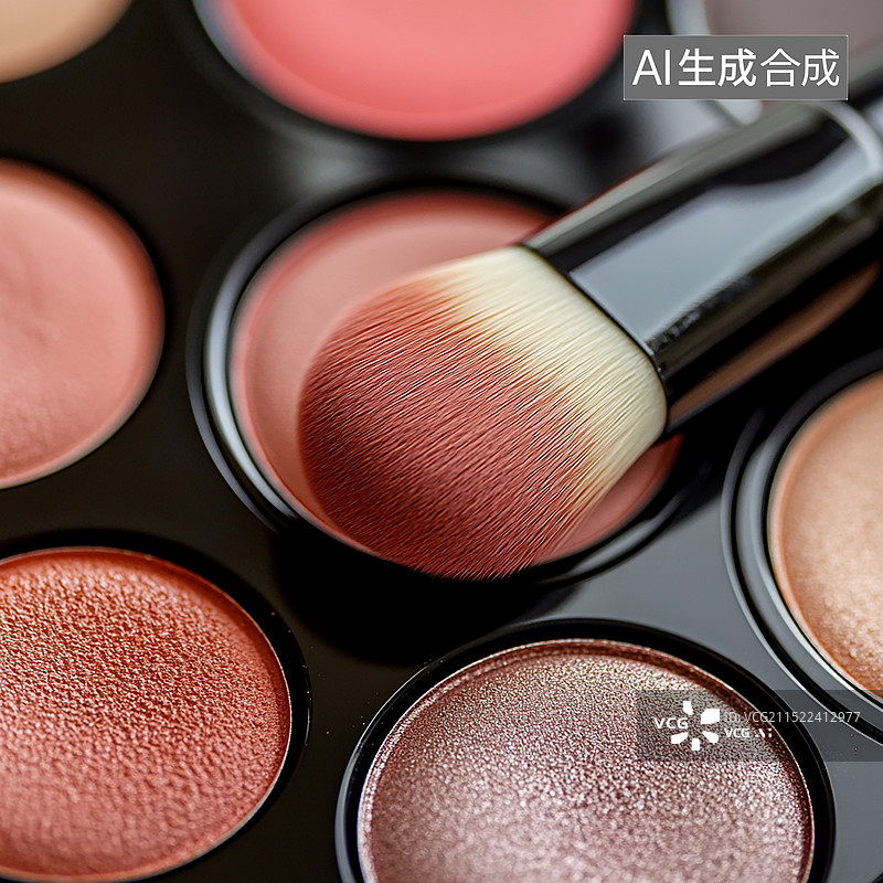 【AI数字艺术】粉饼化妆品特写图片素材