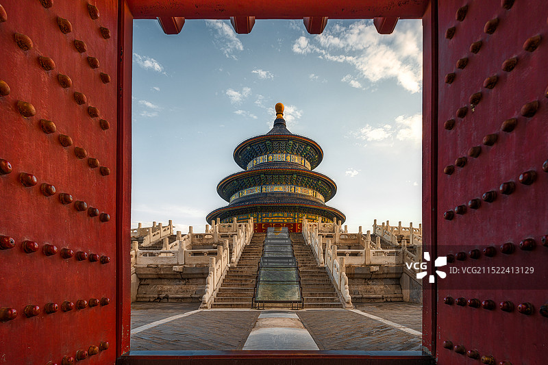 天坛夕照图片素材