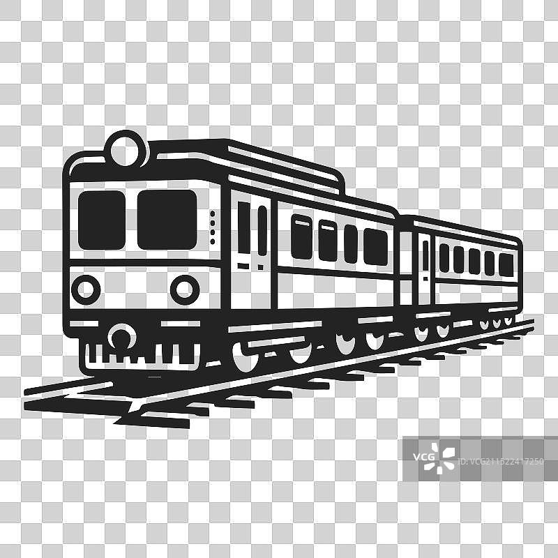 白色背景上的复古火车logo扁平图标图片素材