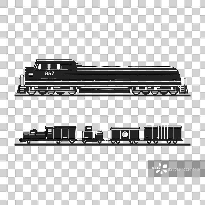 高品质的电力火车轨道剪影图片素材