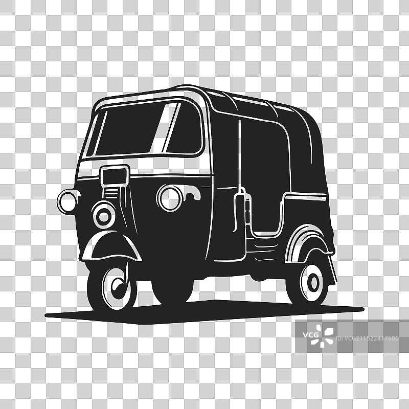 印度人力车简笔图标图片素材