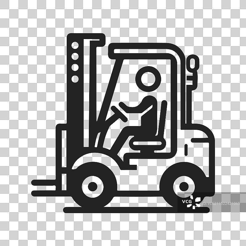 简约叉车图标，现代扁平风格图片素材