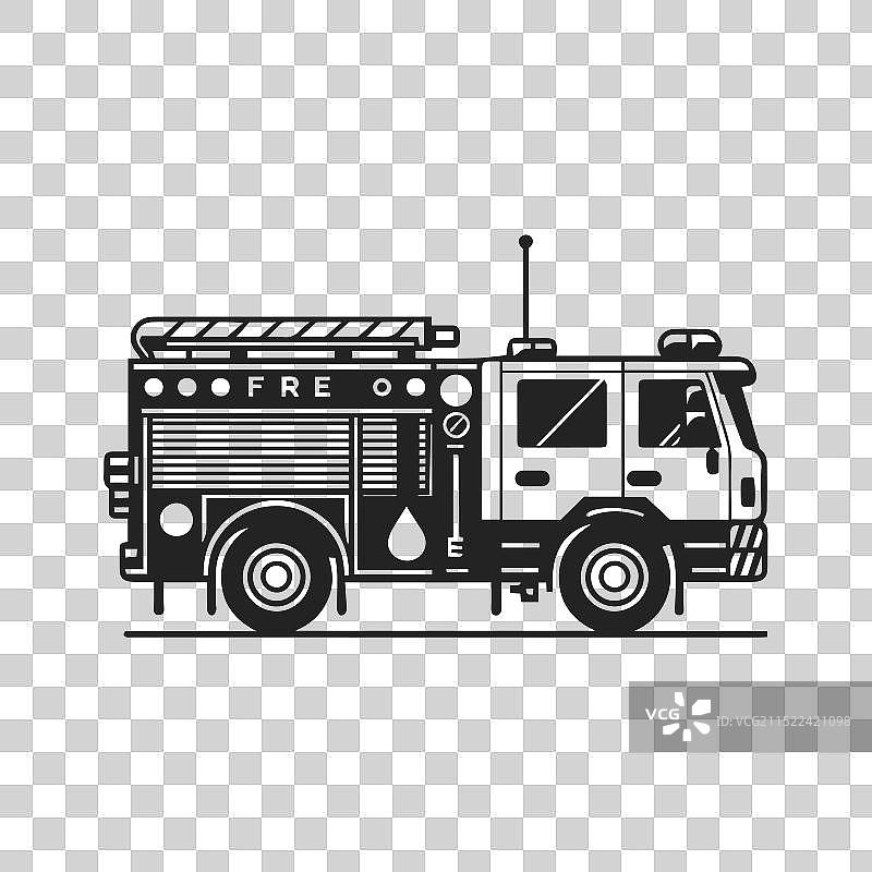 精细化消防车图标图片素材