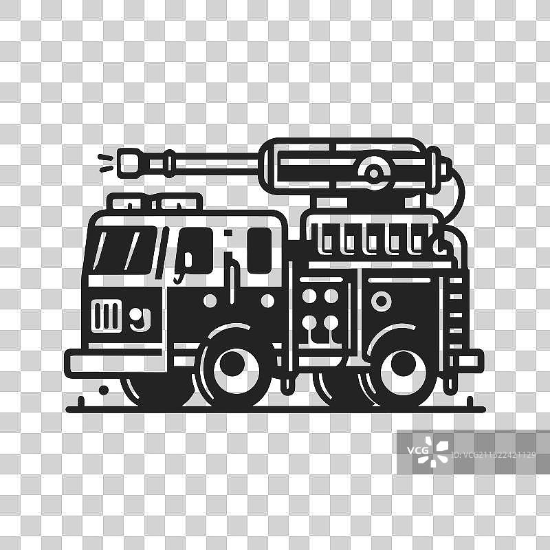 项目中使用的时尚消防车图标艺术图片素材