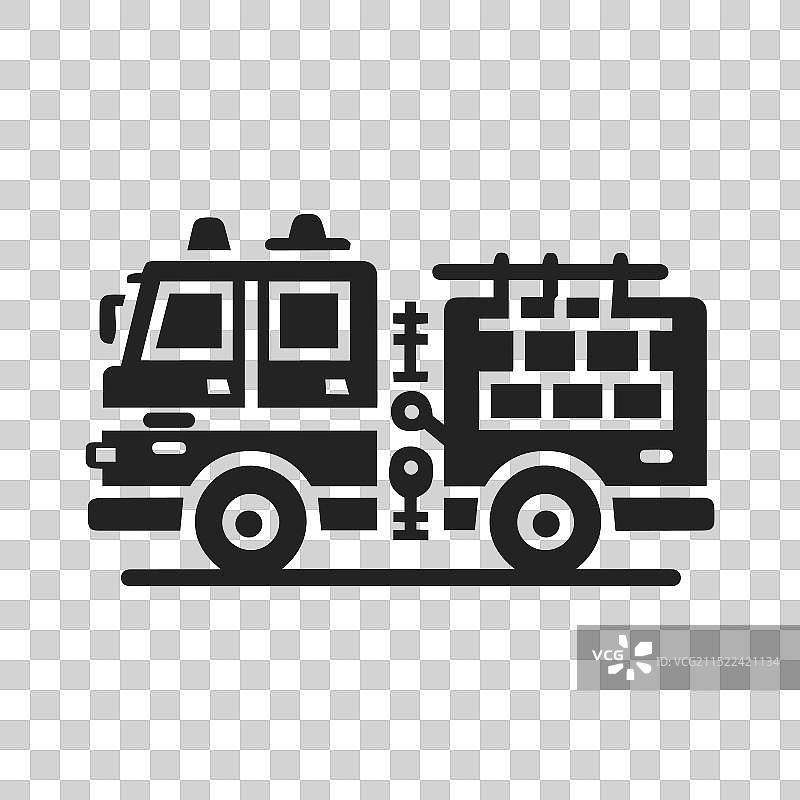 流线型消防车轮廓图片素材