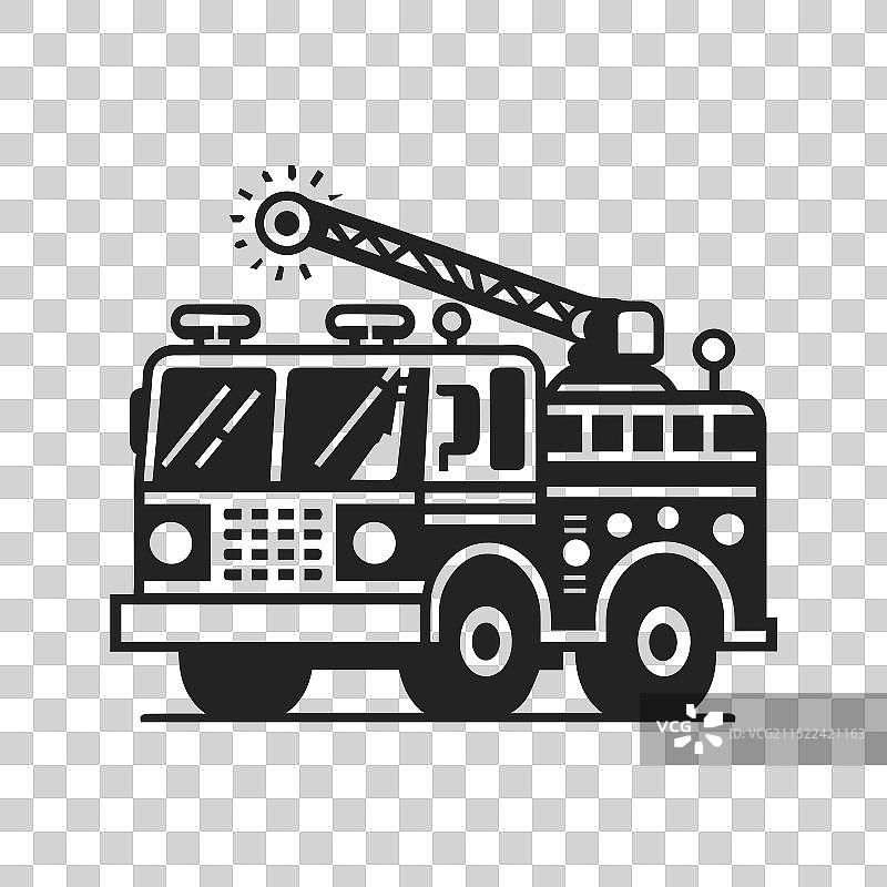 时尚的现代消防车剪影艺术图片素材