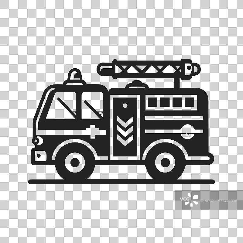 动感消防车简约剪影图片素材