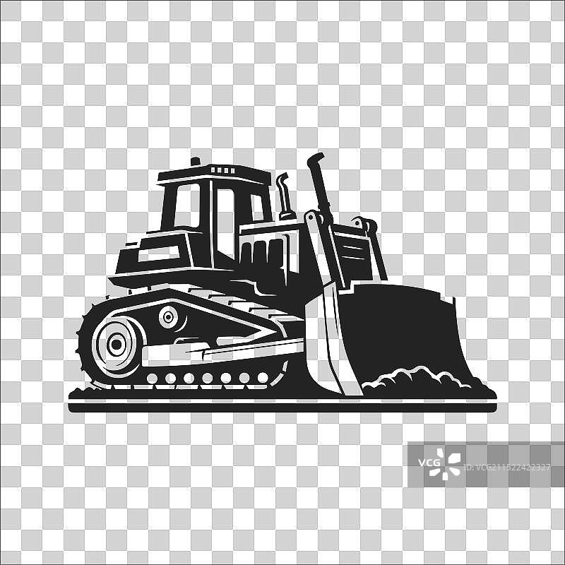 推土机剪影图片素材