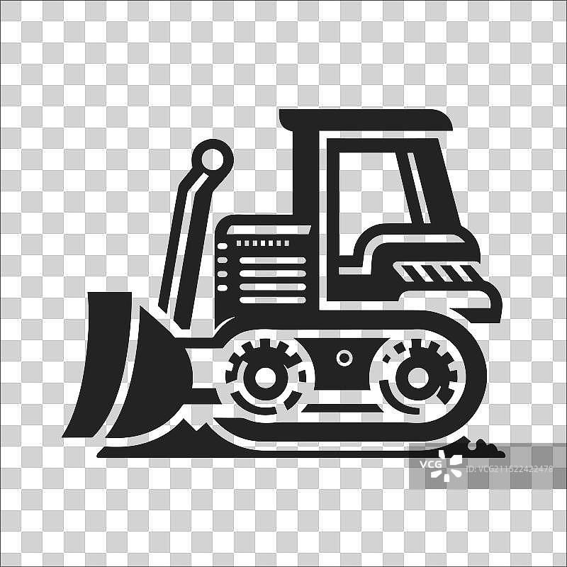 黑白推土机图案图片素材
