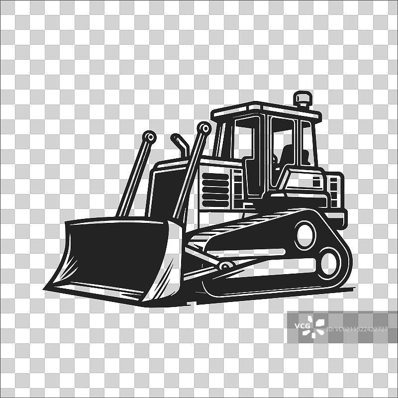 黑白推土机标志图片素材