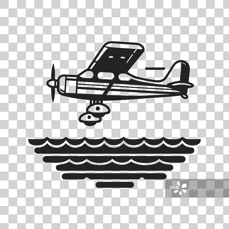 扁平风格水上飞机轮廓图片素材