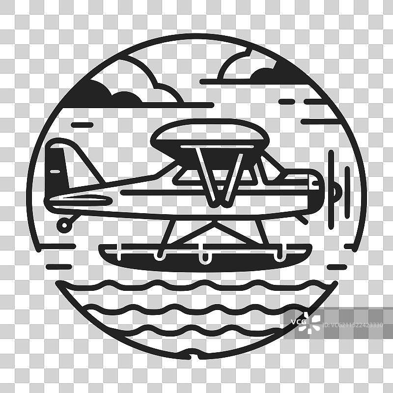 简单的水上飞机设计元素图片素材