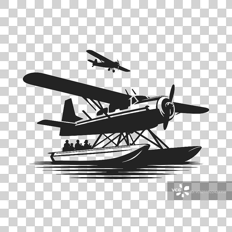 简约的飞机轮廓剪贴画图片素材