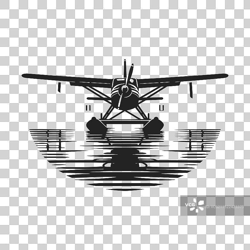 水上飞机剪影设计图片素材